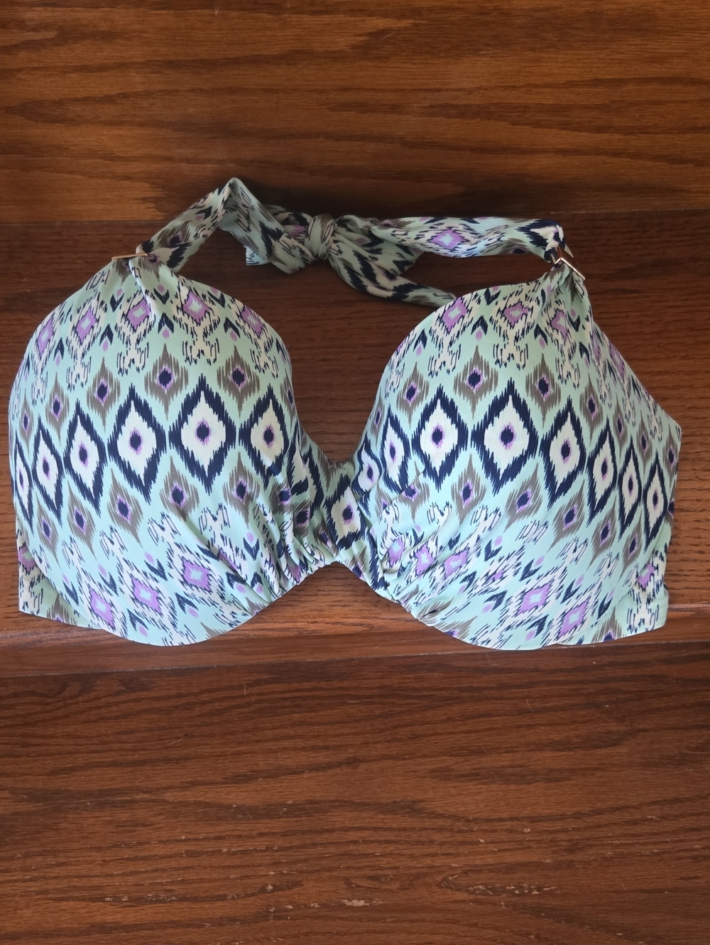 Victoria's Secret Mint Green Ikat Halter Bikini Top